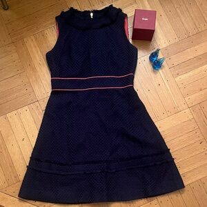 Sail to Sable Navy Dress with Pink Trim